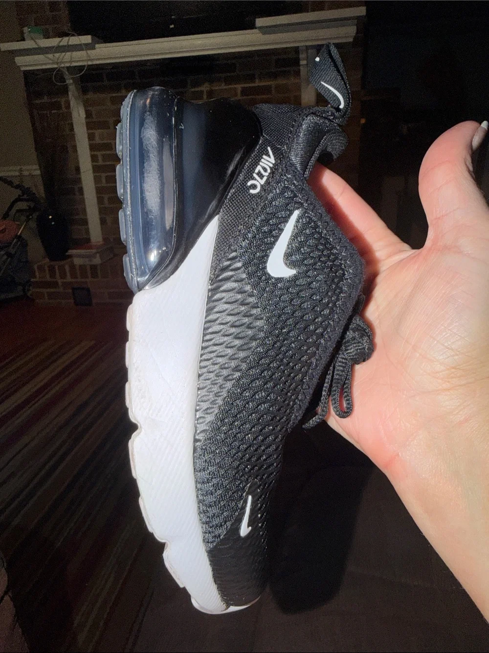 Nike Kids Black and White Air Max 270 Style Sneakers